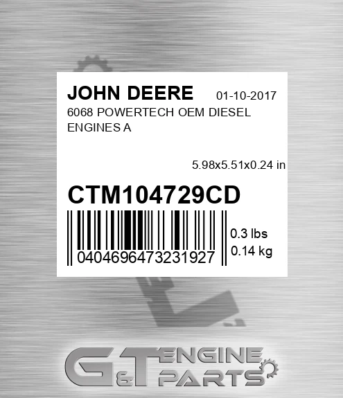 CTM104729CD 6068 POWERTECH OEM DIESEL ENGINES A