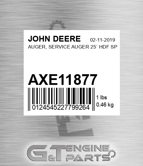 AXE11877 AUGER, SERVICE AUGER 25` HDF SP