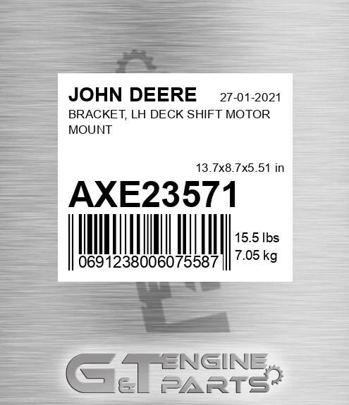 AXE23571 BRACKET, LH DECK SHIFT MOTOR MOUNT