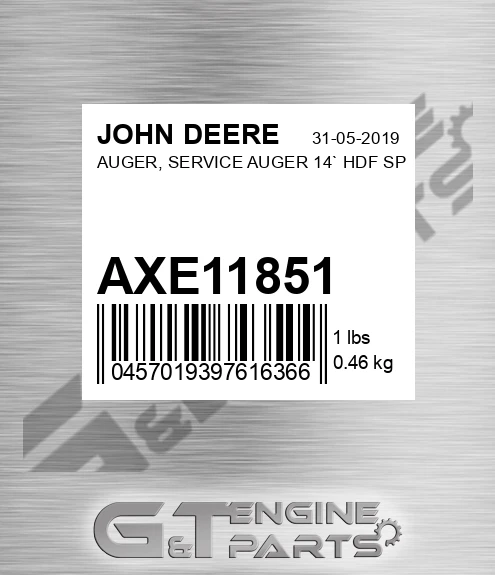 AXE11851 AUGER, SERVICE AUGER 14` HDF SP