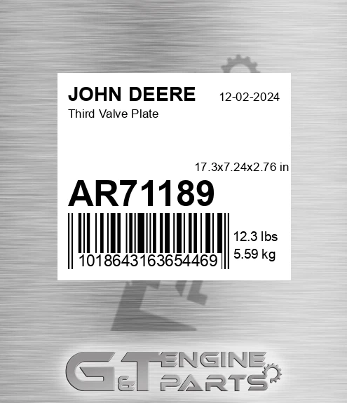 AR71189 Third Valve Plate