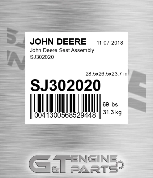 SJ302020 John Deere Seat Assembly SJ302020