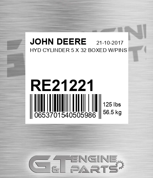 RE21221 HYD CYLINDER 5 X 32 BOXED W/PINS