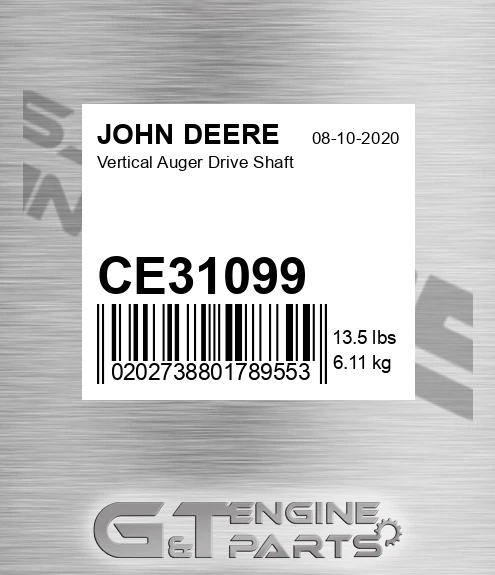 CE31099 Vertical Auger Drive Shaft