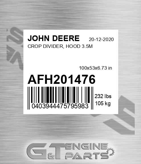 AFH201476 CROP DIVIDER, HOOD 3.5M