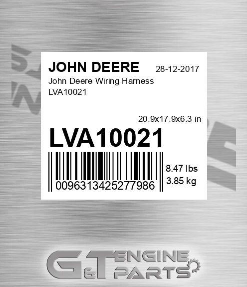 LVA10021 John Deere Wiring Harness LVA10021