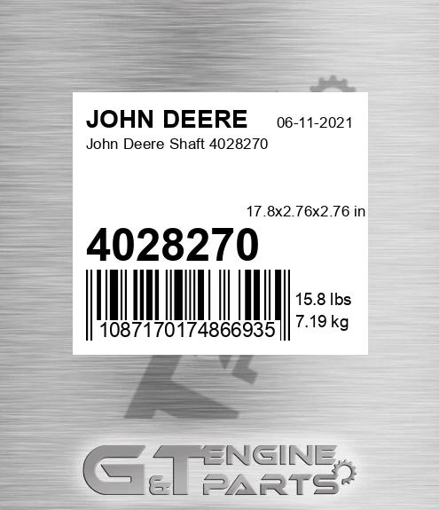 4028270 John Deere Shaft 4028270