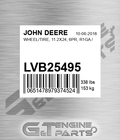 LVB25495 WHEEL/TIRE, 11.2X24, 6PR, R1GA /