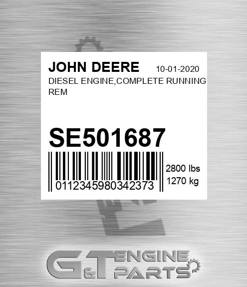 SE501687 DIESEL ENGINE,COMPLETE RUNNING, REM