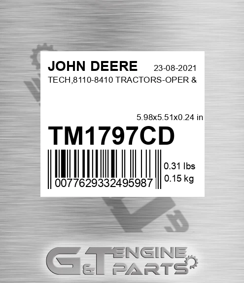 TM1797CD TECH,8110-8410 TRACTORS-OPER &
