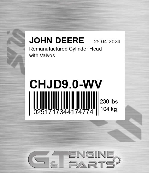 CHJD9.0-WV Remanufactured Cylinder Head with Valves
