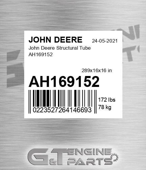 AH169152 John Deere Structural Tube AH169152
