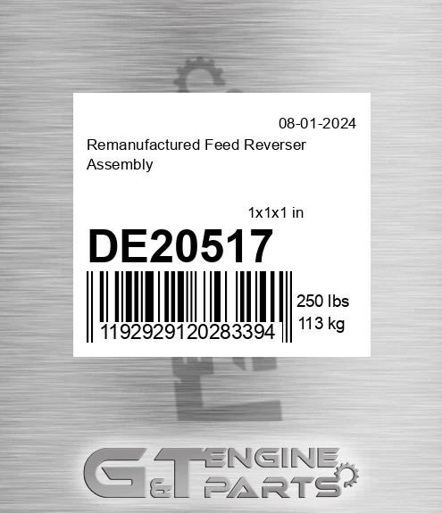 DE20517 Remanufactured Feed Reverser Assembly