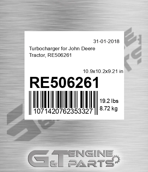 RE506261 Turbocharger for Tractor,