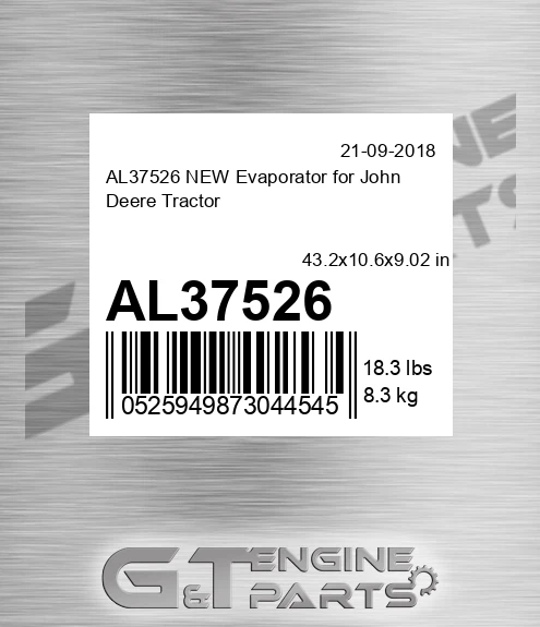 AL37526 NEW Evaporator for Tractor