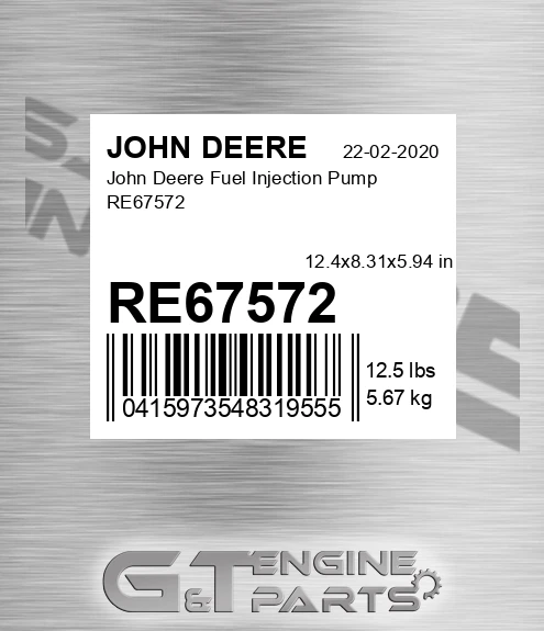 RE67572 John Deere Fuel Injection Pump RE67572