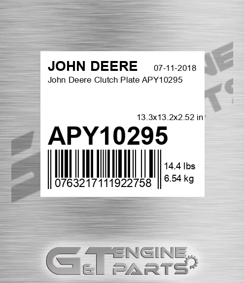 APY10295 John Deere Clutch Plate APY10295