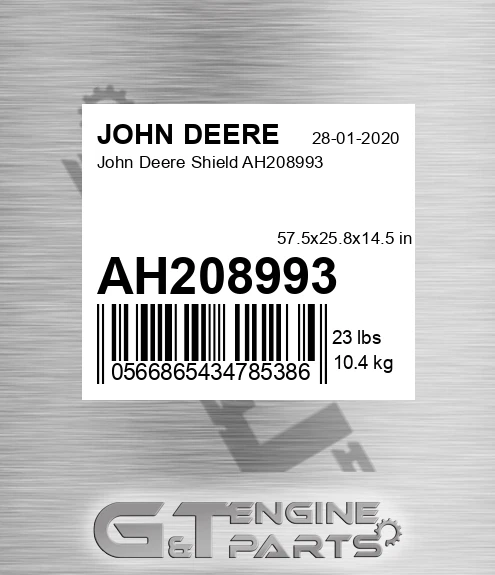 AH208993 John Deere Shield AH208993