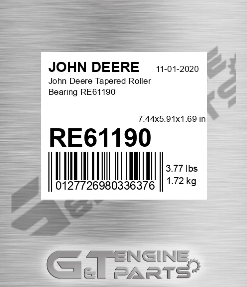 RE61190 Tapered Roller Bearing