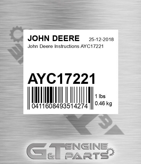 AYC17221 John Deere Instructions AYC17221