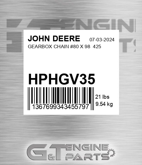 HPHGV35 GEARBOX CHAIN #80 X 98 425
