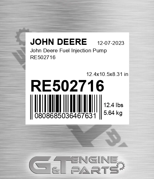 RE502716 John Deere Fuel Injection Pump RE502716