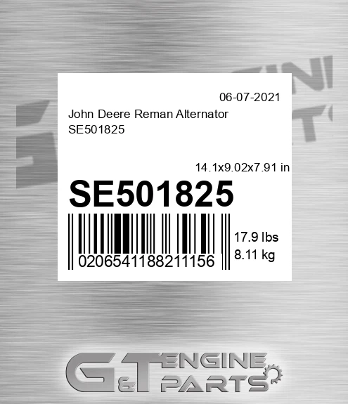 SE501825 Reman Alternator
