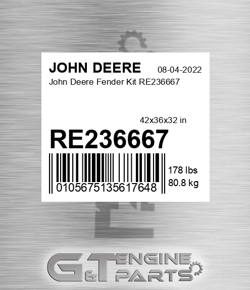 RE236667 John Deere Fender Kit RE236667