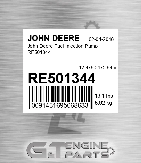 RE501344 John Deere Fuel Injection Pump RE501344