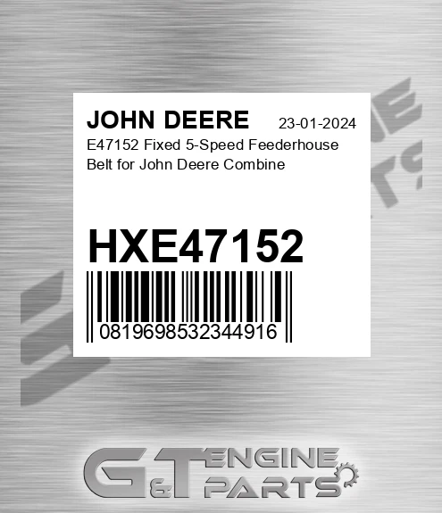 HXE47152 E47152 Fixed 5-Speed Feederhouse Belt for Combine