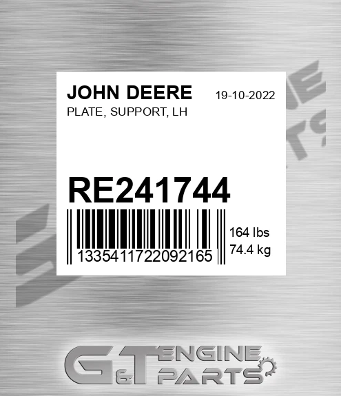 RE241744 PLATE, SUPPORT, LH