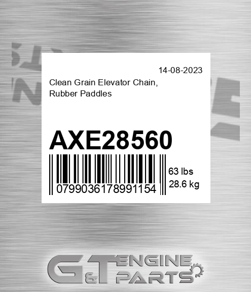 AXE28560 Clean Grain Elevator Chain, Rubber Paddles