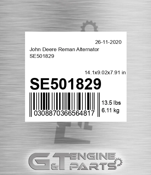 SE501829 Reman Alternator
