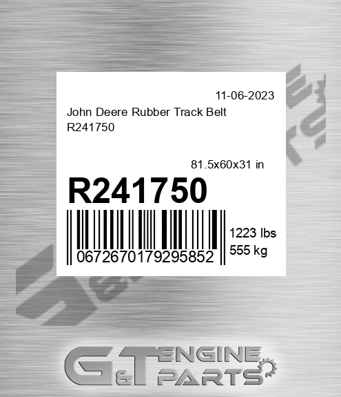 R241750 John Deere Rubber Track Belt R241750