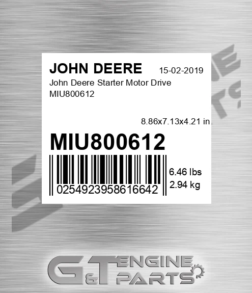 MIU800612 Starter Motor Drive