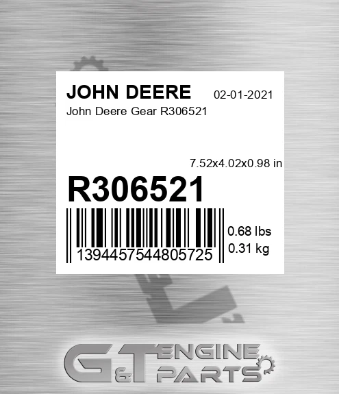 R306521 John Deere Gear R306521