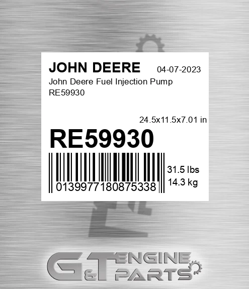 RE59930 John Deere Fuel Injection Pump RE59930