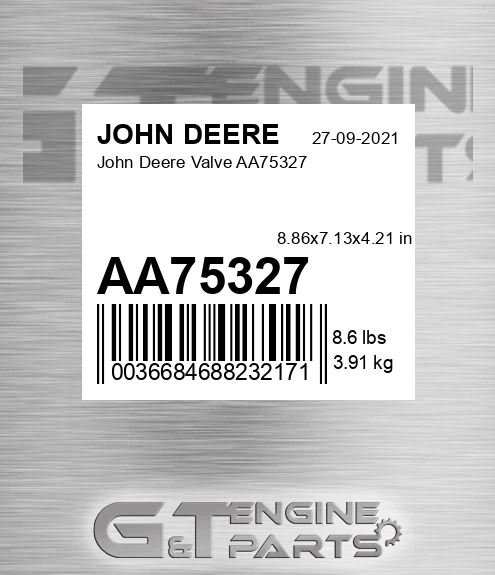 AA75327 John Deere Valve AA75327
