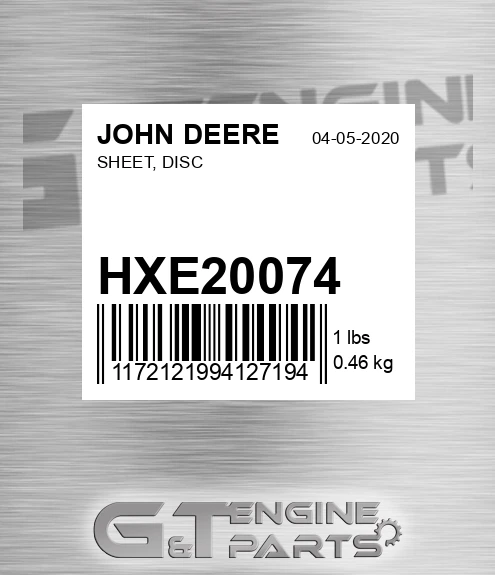 HXE20074 SHEET, DISC