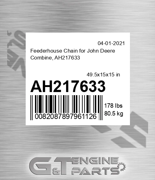 AH217633 Feederhouse Chain for Combine,