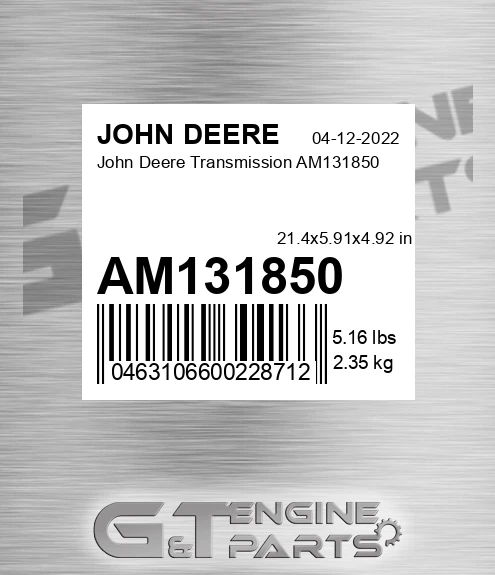 AM131850 John Deere Transmission AM131850