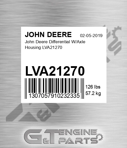 LVA21270 Differential W/Axle Housing