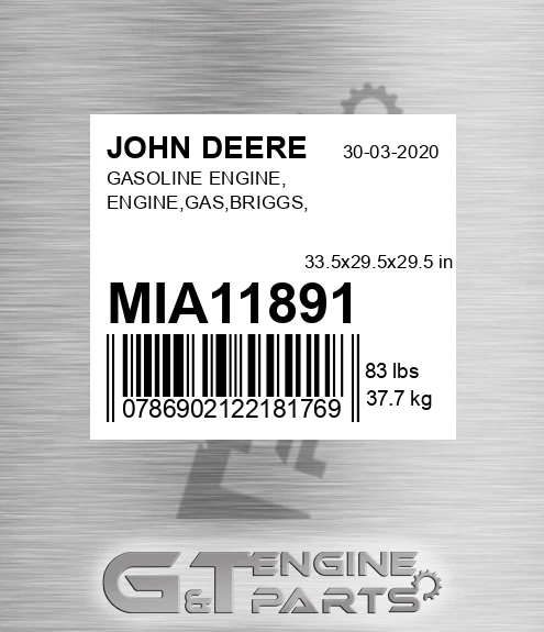 MIA11891 GASOLINE ENGINE, ENGINE,GAS,BRIGGS,