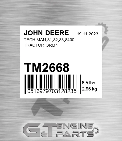 TM2668 TECH MAN,81,82,83,8400 TRACTOR,GRMN