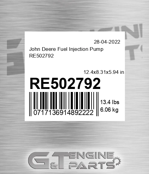 RE502792 Fuel Injection Pump