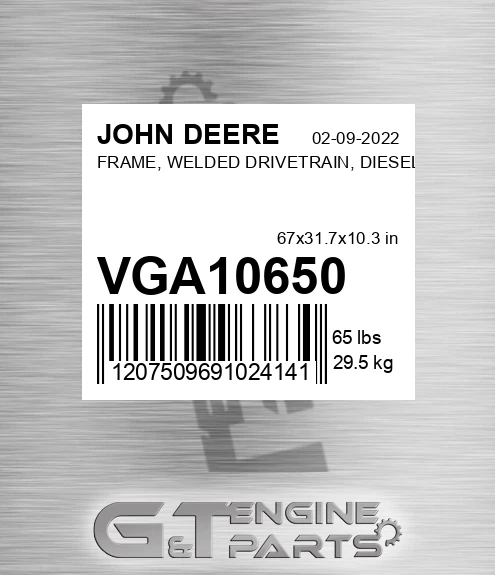 VGA10650 FRAME, WELDED DRIVETRAIN, DIESEL