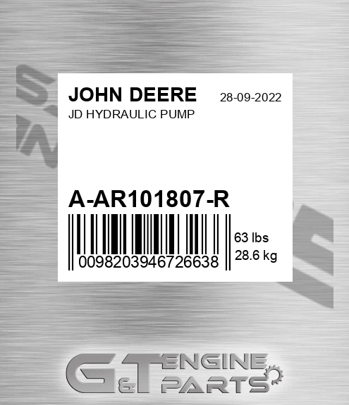 A-AR101807-R JD HYDRAULIC PUMP