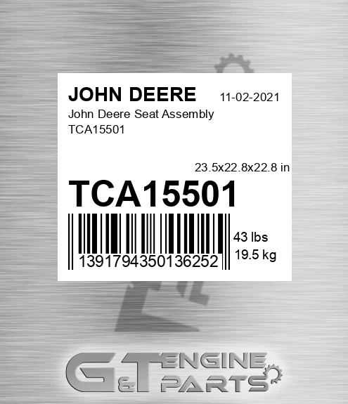 TCA15501 John Deere Seat Assembly TCA15501