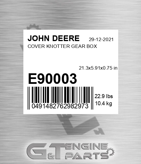 E90003 COVER KNOTTER GEAR BOX