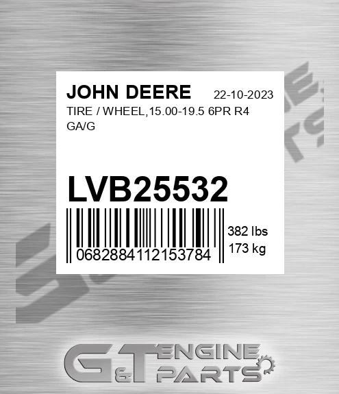 LVB25532 TIRE / WHEEL,15.00-19.5 6PR R4 GA/G
